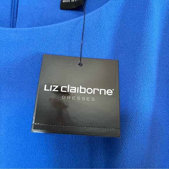 Liz Claiborne Royal Blue Bell Sleeve Dress Size 14 NWT - Picture 6 of 8